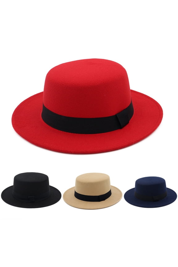 Womens Wide Brim Fedora with Flat Crown Design Versatile Dress Hat for Social Events