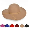 thumbnail image 1 of Womens Wide Brim Floppy Hat in Felt Material with Bow Detail for Beach and Summer Sun Protection, 1 of 2