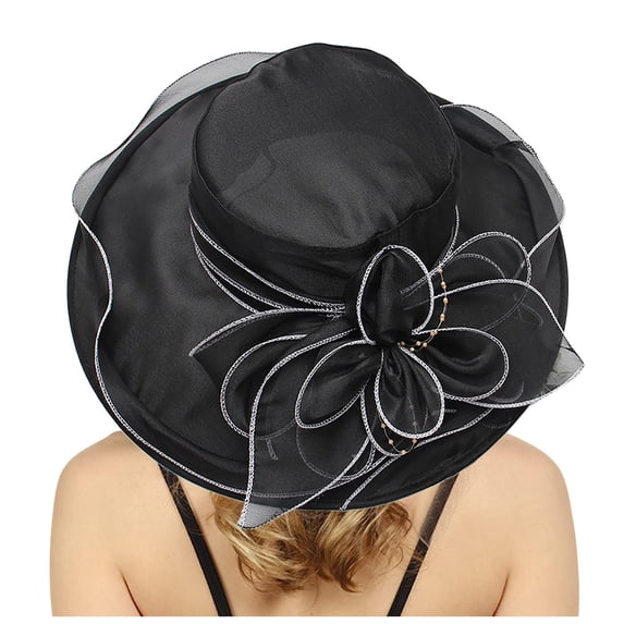 Womens Wide Brim Sun Hat Breezy Elegant Upf 50+ Wide-Brimmed Hat Lightweight Breathable Summer Beach Cap Dark Gray One Size