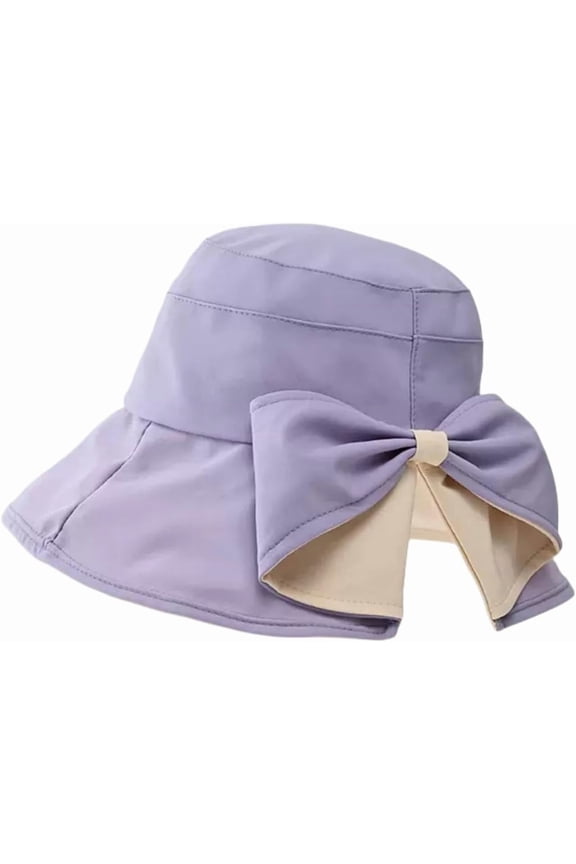 Womens Wide Brim Sun Hats UPF50+ UV Packable Beach Hat Summer Bow Decoration Bucket Cap for Travel