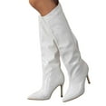 thumbnail image 1 of Womens Wide Calf Knee High Stiletto Dress Boots Fashion Patent Leather Slouchy Pointed Toe Heels over the Knee Tall Boots for Ladies, 1 of 5