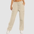 thumbnail image 1 of Qodauz Womens Wide Leg Baggy Sweatpants Drawstring Cargo Sweat Pants High Rise Casual Pant with Multi Pockets,Size S-3XL, 1 of 8