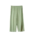 thumbnail image 1 of Womens Wide Leg Capri Pants Cotton Loose Fit Baggy Pants Summer Casual Elastic Waist Straight Lounge Pajama Pants, 1 of 6