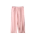 thumbnail image 1 of Womens Wide Leg Capri Pants Cotton Loose Fit Baggy Pants Summer Casual Elastic Waist Straight Lounge Pajama Pants, 1 of 6