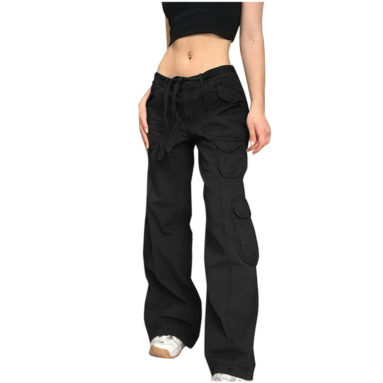  Mguotp Cargo Pants Women Plus Size High Rise Baggy Straight Leg Cargo  Pants Streetwear Straight Wide Leg Y2K Pants E1 Black : Clothing, Shoes &  Jewelry