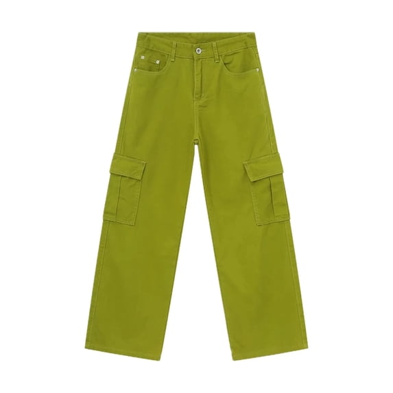 Womens Wide Leg Cargo Jeans Non Stretch Denim Cotton Blend For Casual Everyday Wear Durable Fashionable Comfort