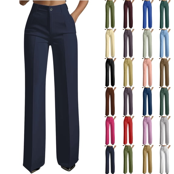 Womens Wide Leg Dress Pants 2026 Business Casual Flowy Work Palazzo Pants High Waisted Slacks Trousers