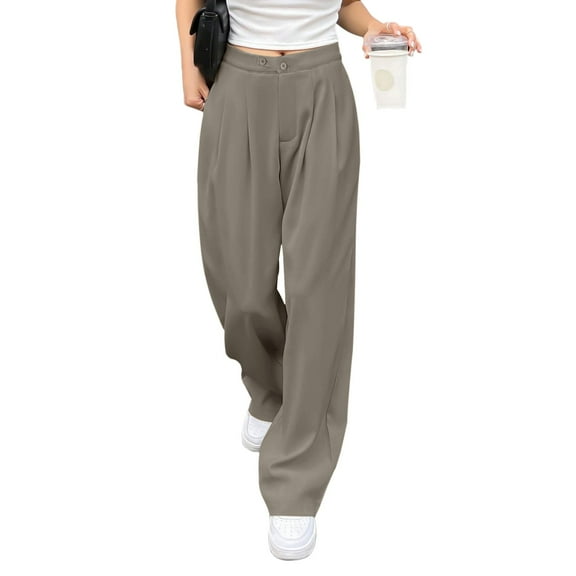 Womens Wide Leg Dress Pants High Waisted Work Business Casual Long Trousers With Pockets Womens Pants Casual Work Wide Leg Loose Casual Pants for Women plus Size Dress Pants for Women Business Casual