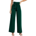 thumbnail image 1 of Womens Wide Leg Dress Pants Pleated Elastic High Waisted Bow Knot Belted Business Work Trousers Long Straight Leg Suit Pants, 1 of 7