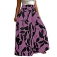 thumbnail image 1 of Womens Wide Leg Dress Pants Plus Size Flowy Floral Print Drape Lace Elasticity Wide Leg Casual Pants Drawstring Elastic Waist Comfy Loose Fit Dress Pants, 1 of 6