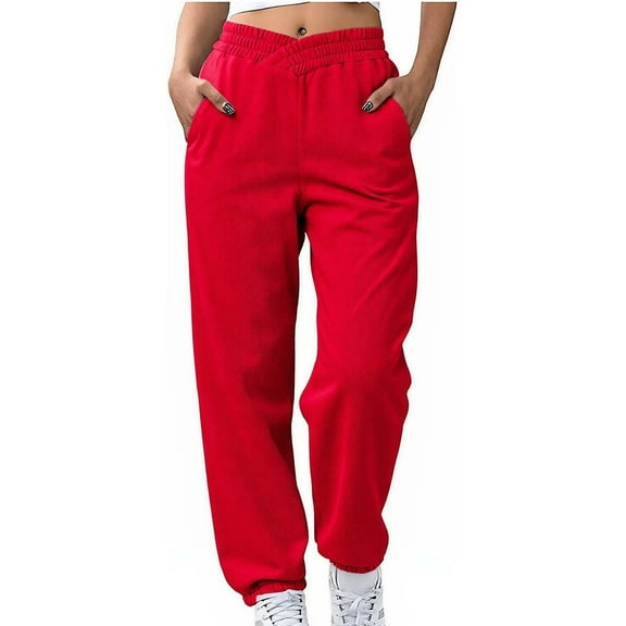 Womens Wide Leg Fleece Lined Sweatpants Winter Baggy Lounge Pants Fashion Outfits Joggers Clothes