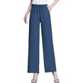 thumbnail image 1 of Womens Wide Leg Jeans, Audhol Solid Color Close Fitting Women's Straight Leg Jeans High Waist Loose Jeans Wide Leg Loose Denim Pants Drawstring Jeans Women Dark Blue XL, 1 of 7