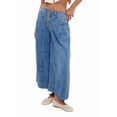 thumbnail image 1 of Womens Wide Leg Jeans Baggy Elastic Waist Button Boyfriend Casual Loose Denim Pants with Pockets Deep Blue XXL, 1 of 8
