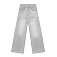 thumbnail image 1 of Womens Wide Leg Non Stretch Denim Jeans with Pockets Casual Everyday Loose Fit Durable Versatile Fashionable All Day, 1 of 6