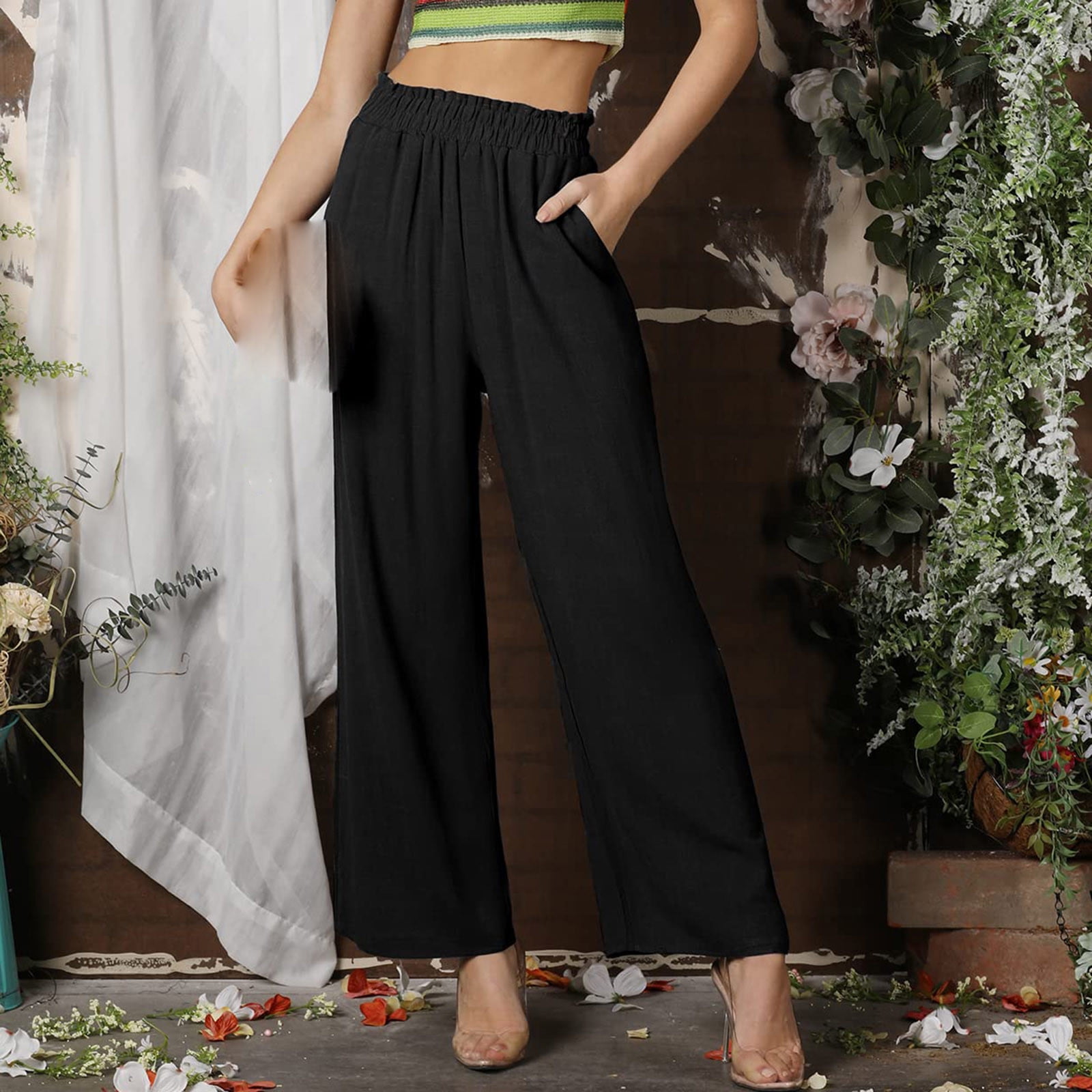 https://i5.walmartimages.com/seo/Womens-Wide-Leg-Palazzo-Pants-High-Waisted-Lounge-Pant-Pleated-Loose-Fit-Smocked-Casual-Trousers-Plus-Size-Pants-Black-M_7374acba-56a5-47c0-9024-334cd9281e07.70b8ee757dbfa5df2bc1a28c76b3871b.jpeg