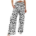 thumbnail image 1 of Womens Wide Leg Pant Boho Floral Printed Summer Palazzo Pants Casual Loose Flowy Beach Vacation Trousers, 1 of 4