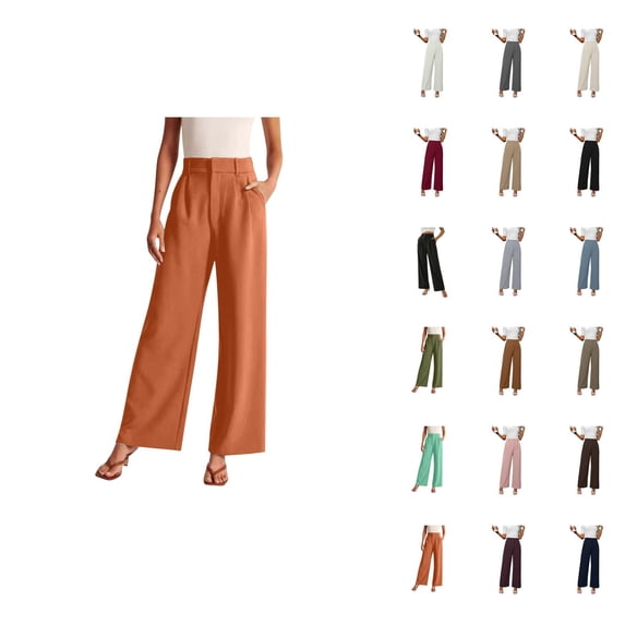 Womens Wide Leg Pants Barrel Baggy Pants High Waisted Casual Trousers