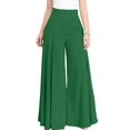 thumbnail image 1 of Womens Wide Leg Pants Dressy Casual Elastic High Waisted Palazzo Pants Green 5XL, 1 of 4