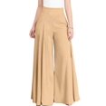 thumbnail image 1 of Womens Wide Leg Pants Dressy Casual Elastic High Waisted Palazzo Pants Work Office Business Lounge Trousers Khaki XL, 1 of 4