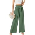 thumbnail image 1 of Womens Wide Leg Pants High Waist Flowy Adjustable Knot Loose Trousers Casuals Lounge Business Pants with Pockets, 1 of 8
