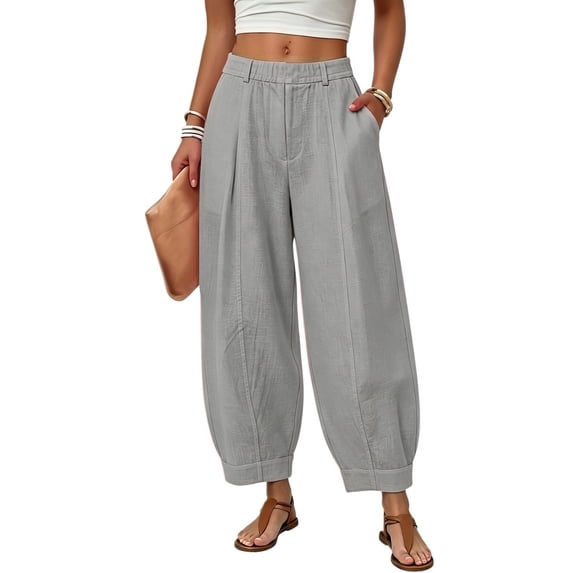 Womens Wide Leg Pants High Waisted Barrel Silhouette Relaxed Fit for Casual Outings Commutes And Relaxed Days Trousers for Women