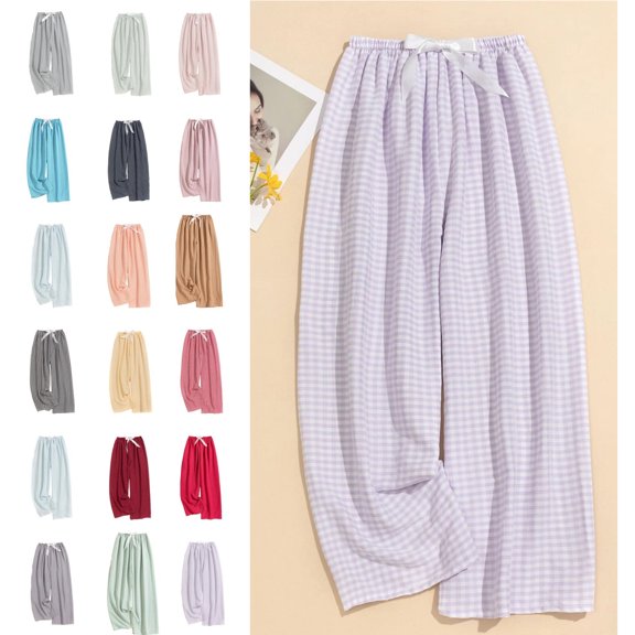 Womens Wide Leg Pants Lounge Pants Casual Trousers Light Purple Free