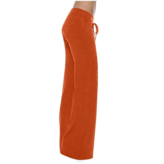Womens Wide Leg Pants, Plus Size Cargo Sweatpants Lightweight Outdoor Travel Pants Relaxed Fit Workwear with Pockets & Drawstring, Orange (Slanted Pocket), 3X-Large