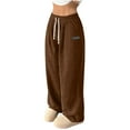 thumbnail image 1 of Womens Wide Leg Pants Sevevn Womens Corduroy Casual Pants Fashion Loose Fit Wide Leg Pants Straight Sweatpants Elastic Waist Drawstring, 1 of 7
