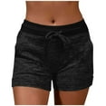 thumbnail image 1 of Diufon Summer Shorts for Women Trendy Drawstring Loose Yoga Shorts Elastic High Waisted Beach Shorts with Pockets, 1 of 6