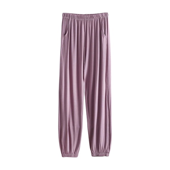 Womens Wide Leg Pants Summer Loose Large Size Wide Leg Home Pants with Easy Pull On Relaxed Fit Loose Pants For Women