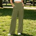 thumbnail image 1 of Womens Wide Leg Pants with Pockets High Waisted Casual Lounge Pants Work Office Pants | CSEONE,Army Green L, 1 of 6