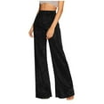 thumbnail image 1 of Womens Wide Leg Sparkle Pants Elastic High Waisted Bling Glitter Dance Pants Party Clubwear Shiny Bell Bottom Pants, 1 of 1