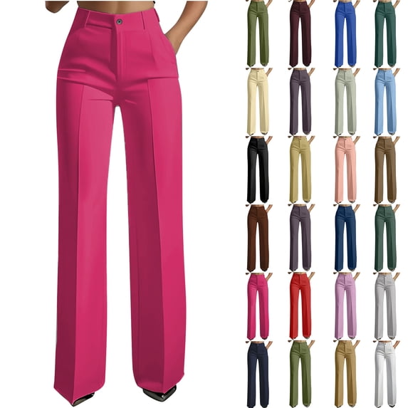Womens Wide Leg Suit Pants 2026 Business Casual Flowy Work Palazzo Pants High Waisted Slacks Trousers