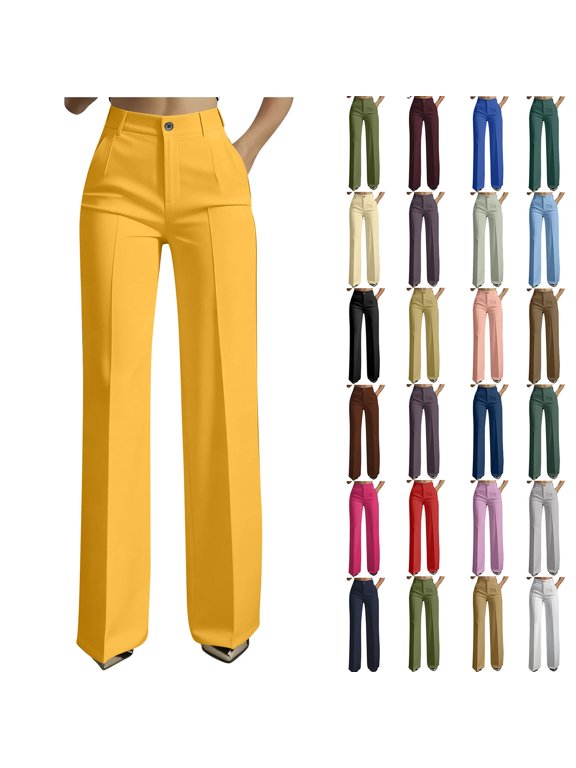 Womens Wide Leg Suit Pants 2026 Business Casual Flowy Work Palazzo Pants High Waisted Slacks Trousers