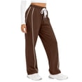 thumbnail image 1 of Womens Wide Leg Sweatpants Casual Baggy Drawstring Waist Trendy Athletic Trousers Jogger Pants with Pockets, 1 of 6