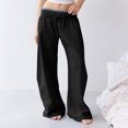 thumbnail image 1 of Womens Wide Leg Sweatpants Casual High Waist Baggy Jogger Pants with Pockets Loose Fit Lounge Trousers for Workout Travel Running Hiking Daily Wear Black, 1 of 6