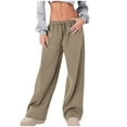 thumbnail image 1 of Womens Wide Leg Sweatpants Drawstring Straight Pants Elastic Waist Joggers Open Bottom Sweatpants with Pockets, 1 of 5