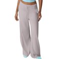 thumbnail image 1 of Womens Wide Leg Sweatpants Elastic Waisted Solid Color Pants Drawstring Athletic Baggy Lounge Pants with Pockets (XL, Purple), 1 of 5