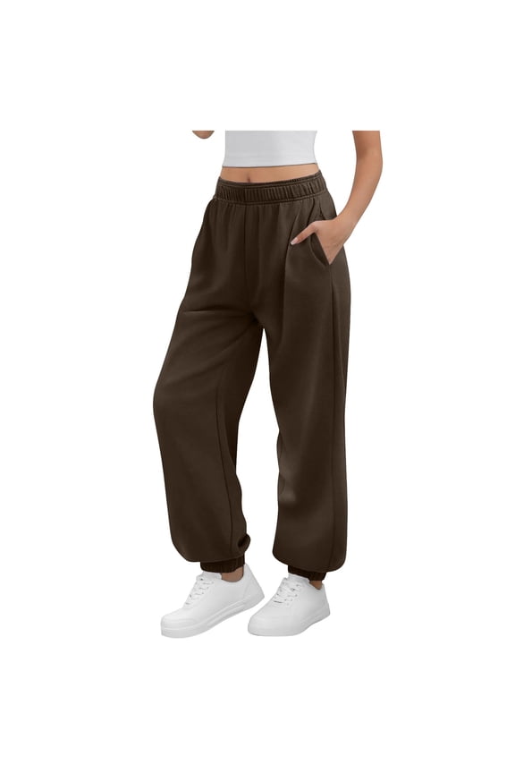 Womens Wide Leg Sweatpants Hidded Drawstring Travel Joggers with Pockets High Waisted Comfy Hiking Yoga Pants