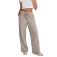 thumbnail image 1 of Womens Wide Leg Sweatpants High Waisted Baggy Lounge Pants Drawstring Flared Joggers with Pockets Light Coffee XXXL, 1 of 7