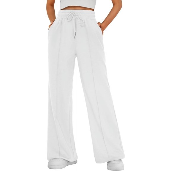 Womens Wide Leg Sweatpants High Waisted Baggy Pants Drawstring Athletic Joggers