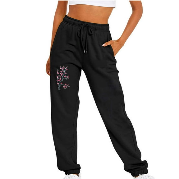 Womens Wide Leg Sweatpants High Waisted Sweatpants with Pockets and Drawstring Wide Leg Cargo Trousers Baggy Jogging Joggers Solid Colour Workout Tracksuit Bottoms Casual Lounge Active Pants
