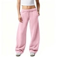 thumbnail image 1 of Womens Wide Leg Sweatpants Low Rise Lounge Sweat Pants, 1 of 8