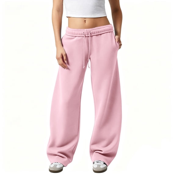 Womens Wide Leg Sweatpants Low Rise Lounge Sweat Pants