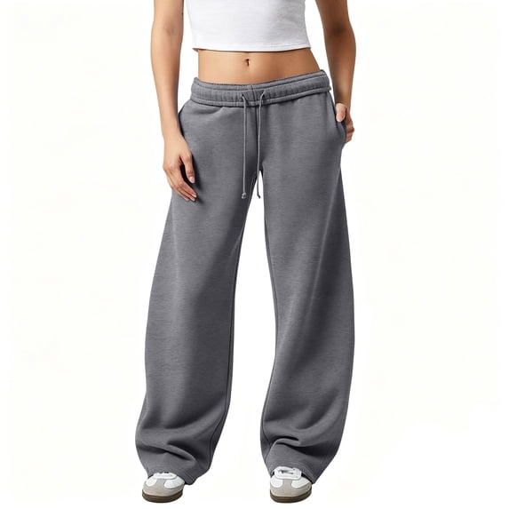 Womens Wide Leg Sweatpants Low Rise Lounge Sweat Pants