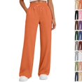 thumbnail image 1 of Womens Wide Leg Sweatpants | Winter Lounge Travel Pants Fall Fashion Outfits 2026 Clothes With Pockets Orange XL, 1 of 6