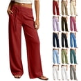 thumbnail image 1 of Womens Wide Leg Trousers 2026 Elastic High Waisted Dress Pants Pleated Slacks Flowy Business Work Palazzo Pants, 1 of 7