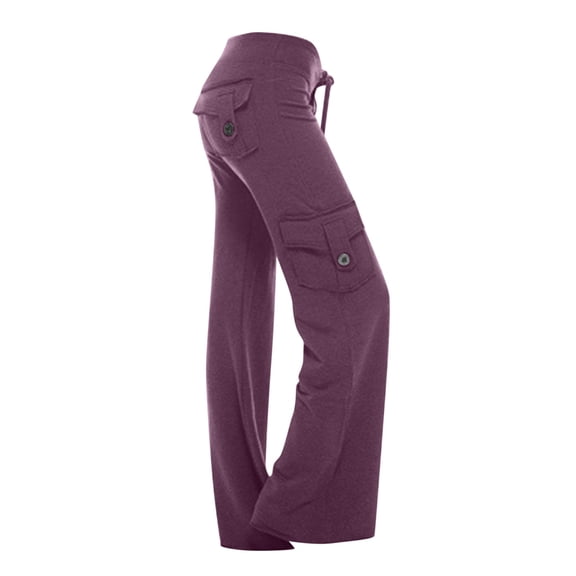 Womens Wide Leg Yoga Pants With Cargo Pockets Casual Stretchy Palazzo Pants Long Wide Leg Workout Bootcut Sweatpants Women Line Pants Dress Pants for Women Business Casual Petite plus Size Yoga Pants