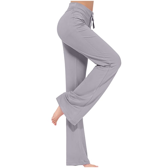 Womens Wide Leg Yoga Pants High Waist Tummy Control Loose Comfy Lounge Trousers Bootcut Drawstring Workout Leggings