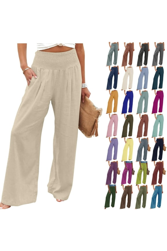 Womens Wide Leg Yoga Pants High Waisted Lightweight Loose Joggers Pants Casual Plus Size Lounge Sweatpants with Pockets